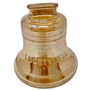 Vintage Lusterware Liberty Bell Bank Collectible Pass & Stow Americana